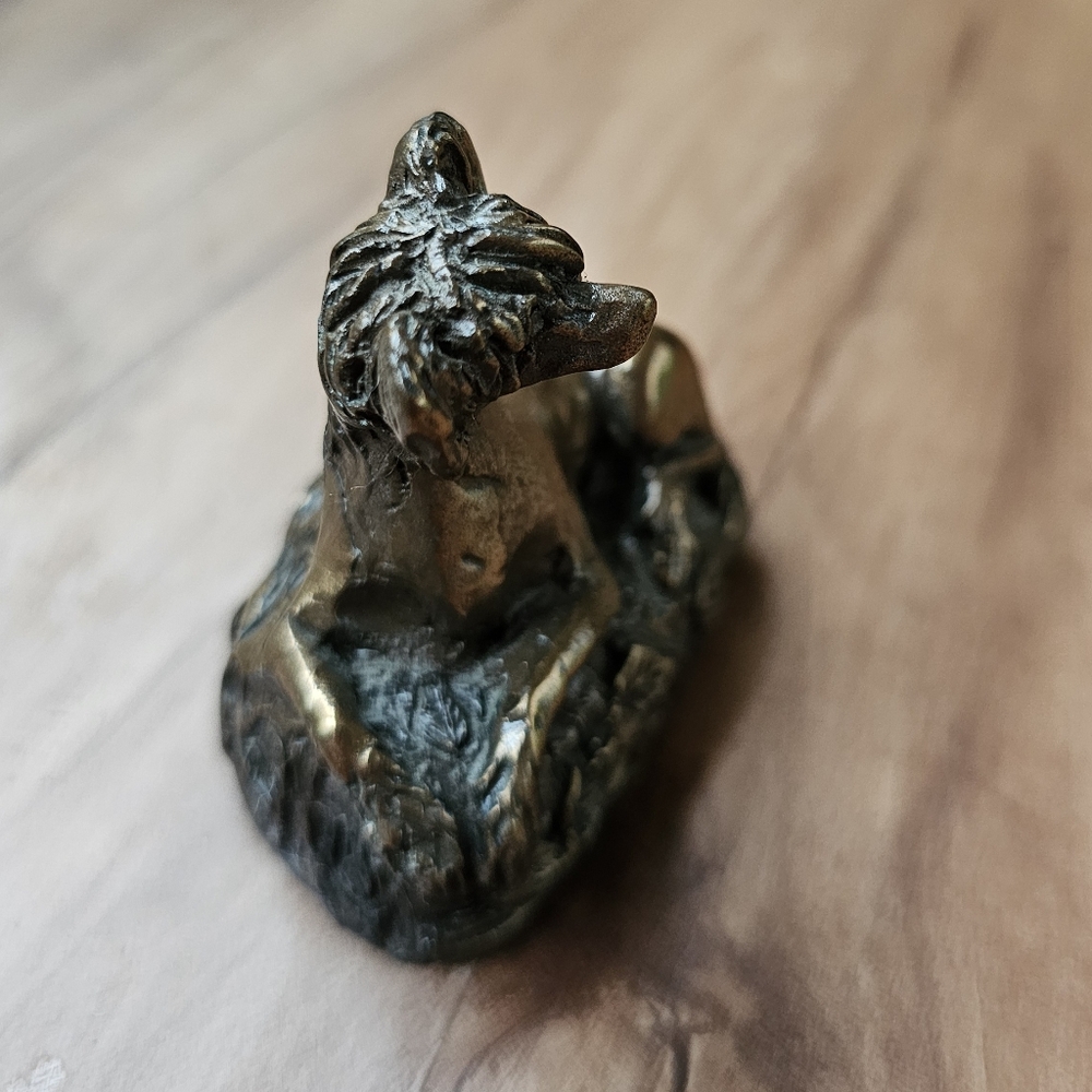 Bronze Colored Metal Chinese Crested Dog Figurine And Mug - Picture 5 of 9